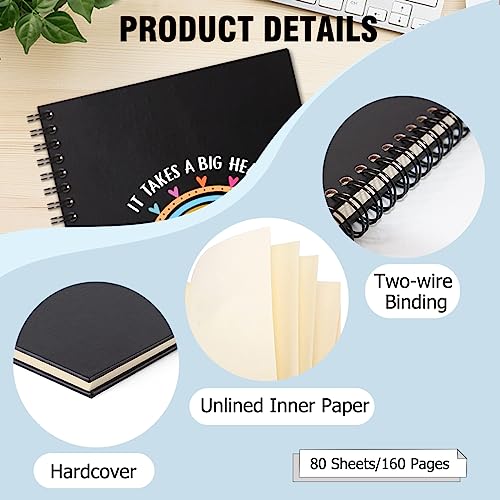 It Takes A Big Heart Hardcover 160 Pages Spiral Notebooks 6x8 Inches for Writing and Drawing, Funny Rainbow Black Journal Or Diary Gift For Teacher, Childminder and Teaching Assistant