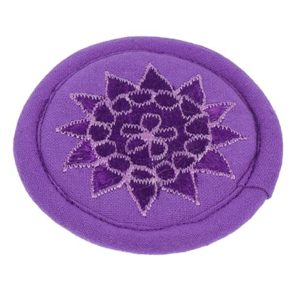 SUPVOX Tibetan Singing Bowl Mat Handcrafted Embroidery Cushion for Meditation and Healing Small Purple Design for Buddha Hall and Home Decor - size: 10X10X0.5CM