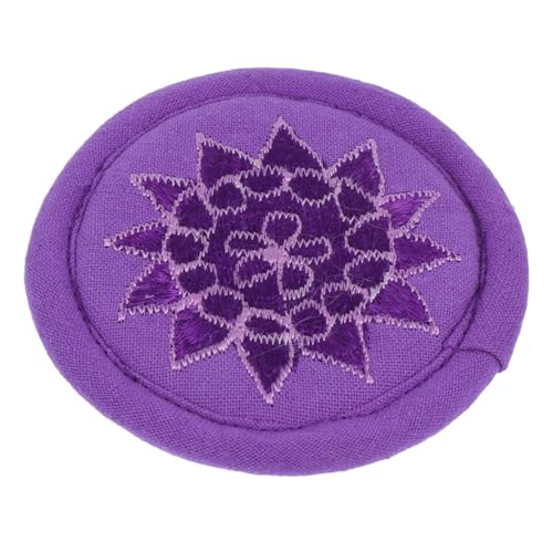 SUPVOX Tibetan Singing Bowl Mat Handcrafted Embroidery Cushion for Meditation and Healing Small Purple Design for Buddha Hall and Home Decor - size: 10X10X0.5CM