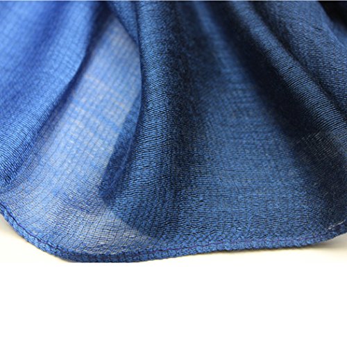 Cotton Silk Scarf Elegant Soft Wraps Color Shade Scarves for Women - color: Royal Blue