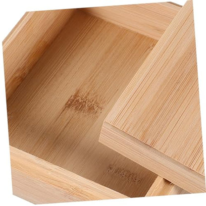 Square Wooden Storage Box Natural Material Modern Desktop Organizer Home Desk Organizer Lids