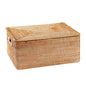 Rattan Basket With Lid, Lidded Basket For Storage(13" L×10.2"W×6.7"H) - size: 13×10.2×6.7