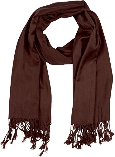 Sakkas 78" X 28" Rayon from Bamboo Soft Solid Pashmina Feel Shawl/Wrap/Stole - color: Chocolate Brown