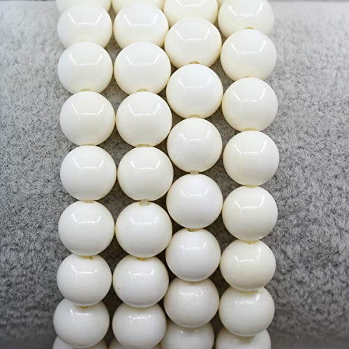 Amandastone Natural Gemstone 8mm Round Beads Stretch Bracelet 7 Inch - color: Buffalo Bone
