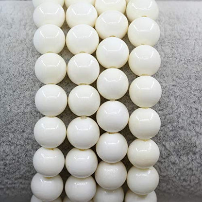 Amandastone Natural Gemstone 8mm Round Beads Stretch Bracelet 7 Inch - color: Buffalo Bone