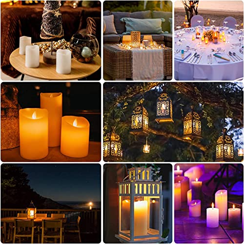 YOROXRG 12 Pack Flameless Candles Battery Operated Waterproof Led Candles (D:2.2" X H:4" 5" 6" 7") Candles with 2 Remotes Contro for Wedding, Party, Birthday - color: 12Pack-Iovry