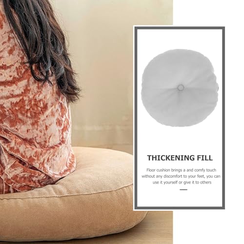 Meditation Floor Pillow Cushion Small Tatami Seat Cushion Light Gray Cotton Sitting Pillow for Yoga and Home Floor Seating