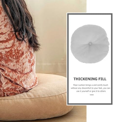 Meditation Floor Pillow Cushion Small Tatami Seat Cushion Light Gray Cotton Sitting Pillow for Yoga and Home Floor Seating