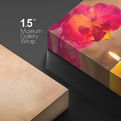 Canvas Prints Wall Art - Spa Still Life with Aromatic Candles and Zen Stones | Modern Wall Decor/Home Decoration Stretched Gallery Canvas Wrap Giclee Print & Ready to Hang - 12" x 18"