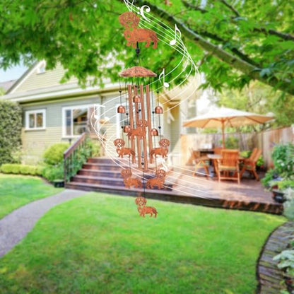 Dachshund Wind Chimes for Outside Metal Windchimes Dachshund Gifts for Women Men Garden Decor for Patio Yard Memorial for Dog Lovers