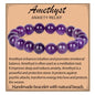 LPBeads Handmade Natural Gemstone Stretch Elastic Bracelet Healing Crystal Round Stone Beads Jewelry Gifts for Women Men - color: Amethyst, size: 10mm