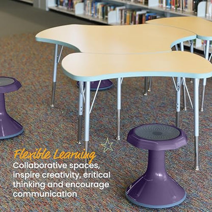 ECR4Kids ACE Active Core Engagement Wobble Stool, 15-Inch Seat Height, Flexible Seating, Eggplant - color: Eggplant