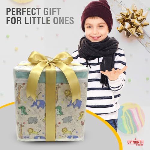 12" Soft Side Zipper Toy Storage Bag, Quilt Pattern Cloth Cube, Reusable, Clear Bag, Playroom, Bedroom & Puzzles Board Game Organizers And Storage Bin, Zoo & Animals Design - color: Zoo