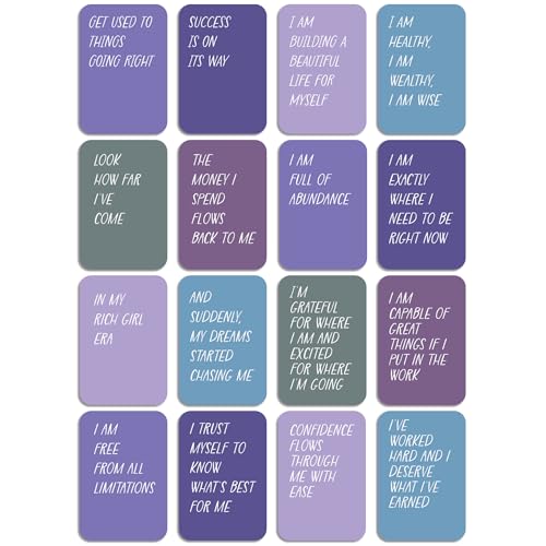 Ritzy Rose 16-Pack Positive Affirmation Cards for Manifesting Your Rich Girl Era – Inspirational Deck with Uplifting Quotes for Motivation, Confidence, and Manifestation, Gift-Ready 4x6 Cards
