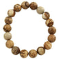Falari 10mm Natural Semi Precious Gemstone Stretch Bracelet Unisex - color: Jasper