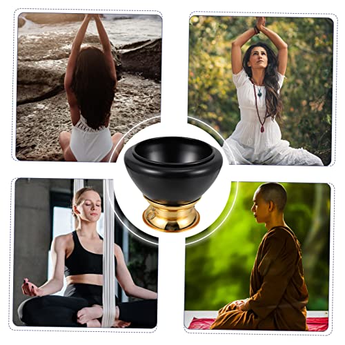 1pc Tibetan Singing Bowl Meditation Bowl for and Mindfulness Unique Black Copper Sound Wear-resistant Design for Home Decor and Relaxation