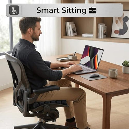 Sondur Travel Cushion, Inflatable Airplane Seat Cushion for Long Flights, 3D Air Cell Seat Cushions with Foot-operated Inflatable Accessories for Office Chair, Wheelchair, Cars, Home Living