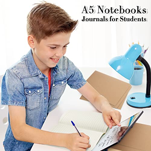 Sabary 72 Pack Kraft Paper Notebook Journals 5.5 Inch x 8.3 Inch A5 Notebook in Bulk Softcover Ruled for Writing Sketch Travel Journal with 60 Pages 30 Sheets(Black,Brown,Line) - color: Black,Brown, style: Line