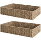 StorageWorks Large Seagrass Tray for Bathroom, Seagrass Storage Baskets for Shelves, Handwoven Natural Wicker Baskets for Organizing, 2-Pack