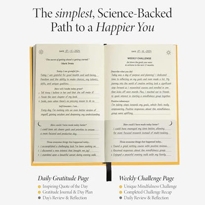 The Original Gratitude Journal 2026 with Inspiring Quotes & Mindful Prompts for Happiness and Positive Mindset - Notebook for Affirmation, Reflection & Optimism - Premium Hardcover Yellow - color: Sunshine Yellow