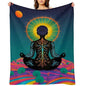 Yoga Meditation Chakra Print Throw Blanket, Soft Flannel Fuzzy Cozy Warm Blanket for Couch Bed Sofa Home Decor, 30"x40" - size: 30*40 in
