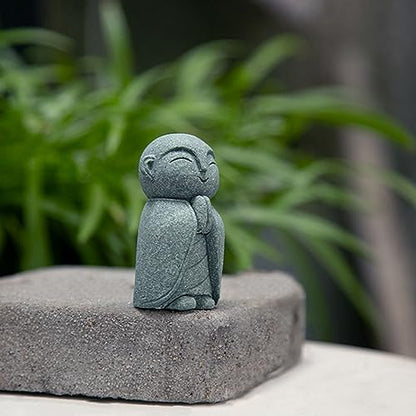 OwMell Japanese Jizo Monk Statue, Buddha Jizo Figurine Memorial Aquarium Statue Ornament - Namaste - color: Namaste