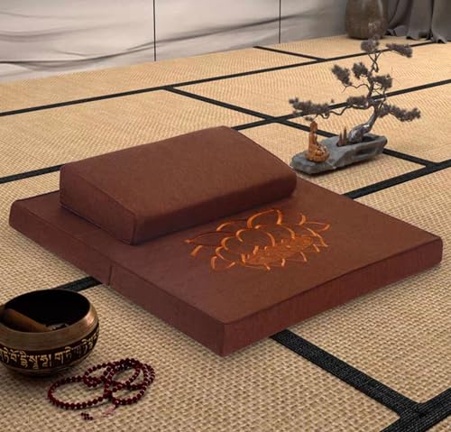 Meditation Mats,Futons, Household Folding, Thickened Fabrics, Coconut Palm, Kneeling Mats(Size:28x28inch,Color:Coffee) - color: Coffee, size: 28x28inch