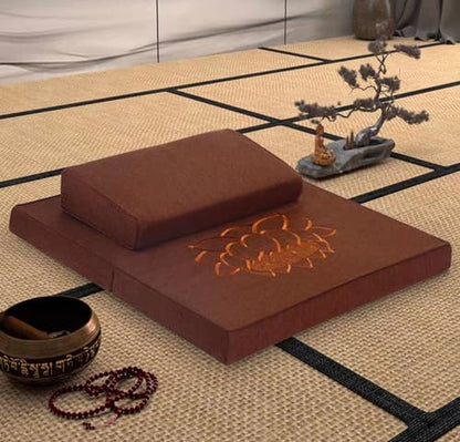 Meditation Mats,Futons, Household Folding, Thickened Fabrics, Coconut Palm, Kneeling Mats(Size:28x28inch,Color:Coffee) - color: Coffee, size: 28x28inch