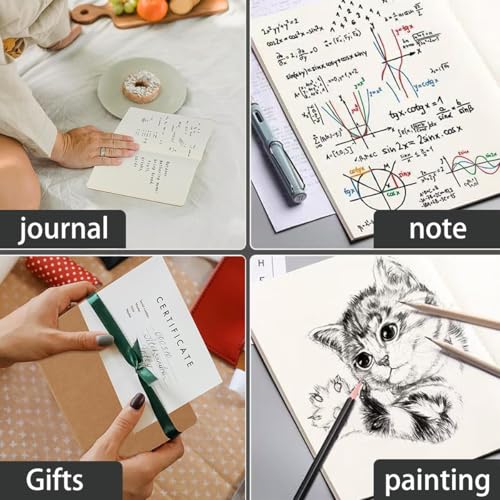 SZYIKUER A5 Kraft Notebooks Bulk, Blank Journaling Notebooks, Notebooks for Work, Journal notebooks for kids, Composition Notebooks for School， 60 Pages ，8.3x5.5 Inches 4 Pack