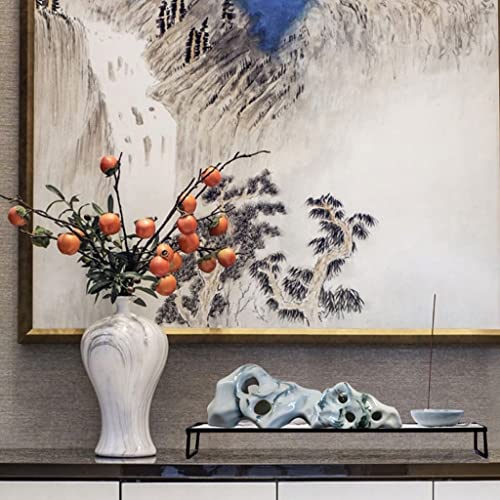 Home Decoration New Chinese Dry Landscape Zen Hollow Mountain Decoration Japanese Living Room Ceramic Rockery Porch Mountains Statuette for Your Desk, Small