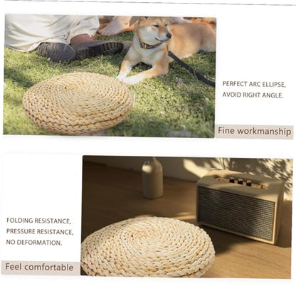 PRETYZOOM Handmade Woven Thickened Meditation Mat Corn Bran Seat Mat Yoga Bolster Pillow