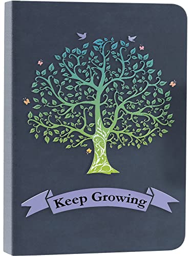 Fanery Sue Tree of Life Journals For Women & Men A5 Lined Wide Ruled Writing Personal Diary Notebooks 180° Lay Flat Thick Paper Hard Cover Leatherette 200 Pages(Blue) - color: A1-Blue, style: Single（Tree of Life）