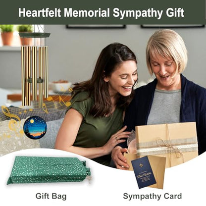 Personalized Memorial Wind Chimes for Outside, Sympathy Gifts Wind Chime for Loss of Loved One, Beautiful Decor with Deep Tone, Ideal for Funeral, Remembrance & Bereavement, Produced in US