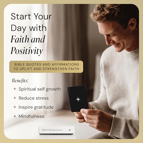 Biblical Affirmation Deck | Scripture Cards, Prayer Cards, Faith Cards | 52 Card Deck of Positive Religious Affirmations For Men and Women | Bible Teachings | Bible Verse Cards