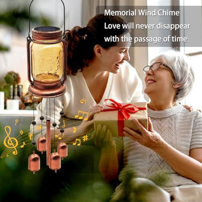Solar Wind Chimes for Outside, Birthday Mother' s Day Gifts for Mom Women Grandma,Solar Mason Jar Wind Chime Light Unique Hanging Wind Chimes Outdoor,IP65 Waterproof, Yard Garden Terrace Courtyard - size: 1 pack-Mason jar wind chime