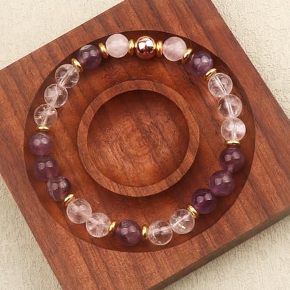 KSQS Healing Stone Bead Bracelet for Women, Natural Gemstones Balance Protection Bracelet, Spiritual Crystal Beads Bracelet Anxiety Relief with Meaning Card - style: Just Breath