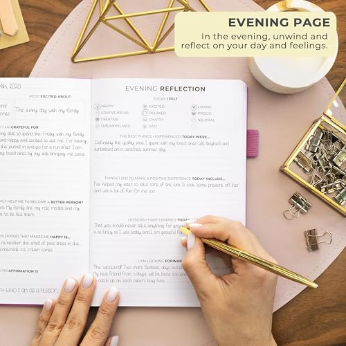 Clever Fox Gratitude Journal – Happiness, Positivity & Affirmation Daily Journal – Inspirational Daily Notebook – 3 Months, A5 (Violet Blossom) - color: Violet Blossom, size: A5 (5.8″ x 8.3″)