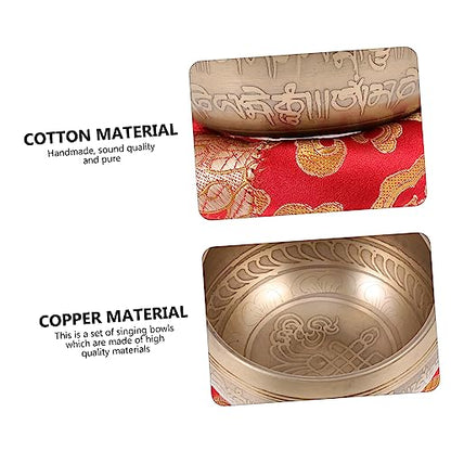 1Set Premium Singing Bowl Meditation Set with Mallet and Mat for Yoga and Mindfulness Sound Bowl for Relief and Healing
