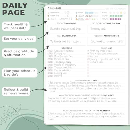 Clever Fox Self-Care Journal PRO – Wellness & Daily Reflection Notebook – Mental Health, Meditation & Mood Journal for Women, 7x10” (Forest Green) - color: Forest Green