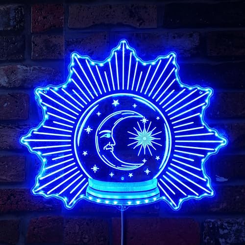 ADVPRO Crystal Ball Moon Star Psychic RGB Dynamic Glam LED Sign - Cut-to-Edge Shape - Smart 3D Wall Decoration - Multicolor Dynamic Signage st06s66-fnd-i0201-c - color: Crystal Ball, size: 3) Large