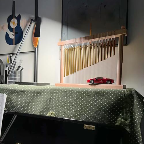 EASTROCK 20 Note Chime Table Wind Chime Bar Percussion Instrument Single Row Chime Hand Chimes Relaxing Meditation Healing Sound Desktop Decoration (Gold) - color: Gold