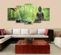 Large 5 Panel Framed Canvas Wall Art Five Pieces Zen Buddha Bamboo Water Meditation Painting Modern Wall Decor for Living Room Bedroom Office Home Interior Decoration Nature Inspired Calm Artwork