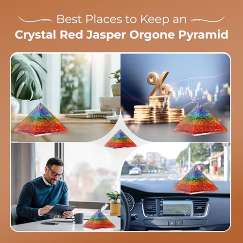 Orgone Pyramid of Success – 7 Chakra Orgonite Pyramid for Healing, Meditation, Stress Relief, Positive Energy & Chakra Balancing - color: 7 Chakra