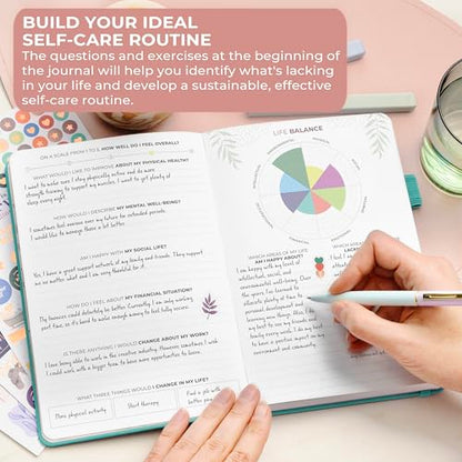 Clever Fox Self-Care Journal Premium – Daily Gratitude & Mental Health Notebook for Women – Reflection & Personal Development Journal (Turquoise) - color: Turquoise