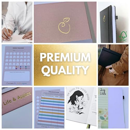 Life & Apples Mental Health Journal and Premium Pen Set: Guided Anxiety Journal with Prompts and a Luxury Pen for Journaling