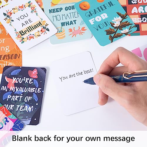 50 Unique Inspirational Cards, Motivational Kindness Mini Note Cards with Encouragement Quotes, Appreciation, Gratitude, Positive Affirmations Cards for Employees, Coworkers, and Kids - color: Inspirational Cards