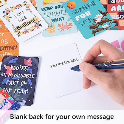 50 Unique Inspirational Cards, Motivational Kindness Mini Note Cards with Encouragement Quotes, Appreciation, Gratitude, Positive Affirmations Cards for Employees, Coworkers, and Kids - color: Inspirational Cards