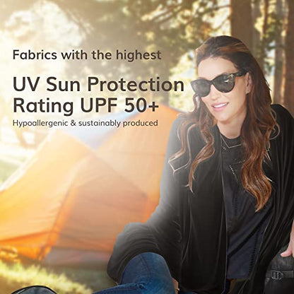 Travel Shawl Wraps for Women - 68x35in Wrap. Lightweight Pashmina, Airplane Travel Blanket Scarf. Made In USA - color: Classic Jersey - Jet Black