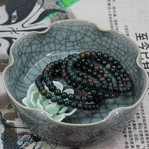 Keleny Semi Precious Crystal 6mm Round Beads Rock Yoga Stretch Bracelet 7 Inch Unisex Unisex - color: Green
