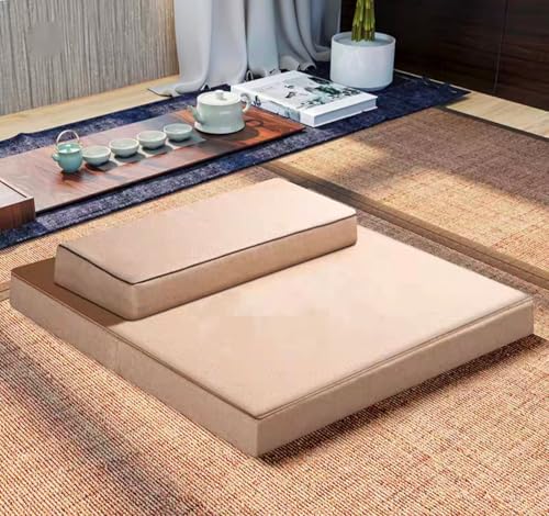 Large Meditation Cushion Mat Set Thick Yoga Mat Bolster Floor Pillows Seating for Adults Upgraded Meditation Accessories(Size:28x28inch,Color:Beige1) - color: Beige1, size: 28x28inch